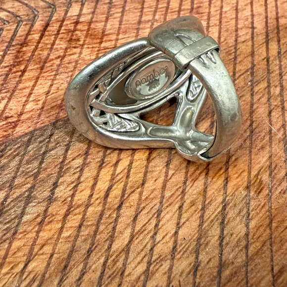 Sterling Silver 925 Ring with White opal Stone - Picture 3 of 4